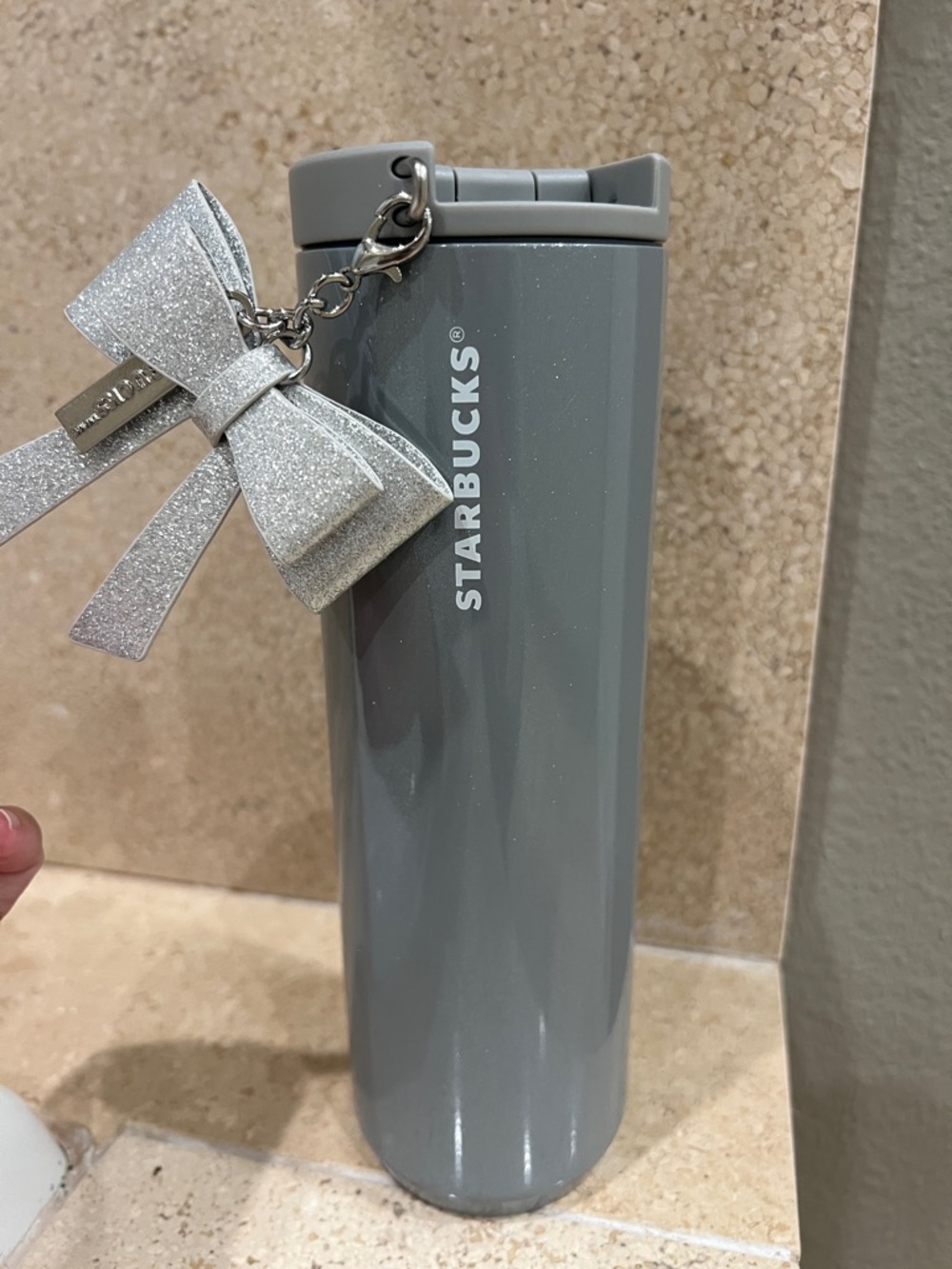 Starbucks 16oz Gray Sparkle Tumbler – 2023 Holiday Edition